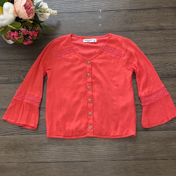 Abercrombie Kids long sleeve coral tunic 9/10 - Picture 2 of 6